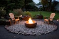 diy fire pit during daytime, no fire, serene scene