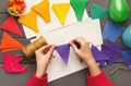 DIY holiday background, birthday party decorations Royalty Free Stock Photo