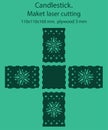 DIY Laser Cutting Vector Scheme for Candle Holder. Woodcut Lantern plywood 3mm