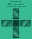 DIY Laser Cutting Vector Scheme for Candle Holder. Woodcut Lantern plywood 3mm. Oriental Geometric design