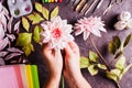 DIY making realistic flowers Royalty Free Stock Photo
