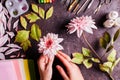 DIY making realistic flowers Royalty Free Stock Photo