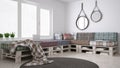 DIY pallet couch sofa, scandinavian white living, interior design