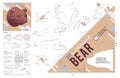 DIY papercraft bear head