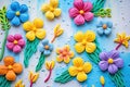 diy plasticine flowers in different colors