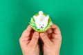 Diy rabbit from eggs for Easter Royalty Free Stock Photo