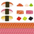 Diy set of nigiri sushi