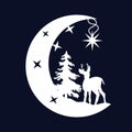 DIY stencil for creativity and Christmas home decor. Moon, stars and a fabulous deer in the forest.