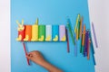 DIY summer paper craft for kids, how to make an caterpillar, homemade handicraft from recycled materials