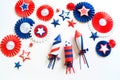 Diy 4th of July decor color American flag. children craft