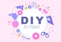 DIY Tools Do It Yourself Background Illustration For Home Renovation and Creative Projects. Using To Banner, Wallpaper or Landing Royalty Free Stock Photo