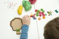 DIY toy for actively explore different materials. Royalty Free Stock Photo