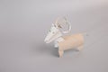 DIY tutorial for creating adorable ram or horned cattle crafts from recycled toilet paper rolls Royalty Free Stock Photo