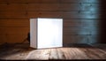 DIY White Lightbox on Wooden Background Royalty Free Stock Photo