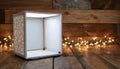 DIY White Lightbox on Wooden Background Royalty Free Stock Photo