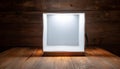 DIY White Lightbox on Wooden Background Royalty Free Stock Photo