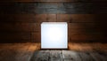 DIY White Lightbox on Wooden Background Royalty Free Stock Photo