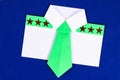 Diy white shirt paper with green tie, epaulets. Ideas gift, decor February 23, May 9, Father Day