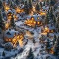 DIY winter wonderland Crafters creating seasonal projects in cozy settings Royalty Free Stock Photo