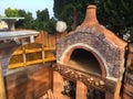 DIY wood burning outdoor pizza oven Royalty Free Stock Photo