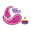 Diya Diwali festival. Shubh Dipawali. Royalty Free Stock Photo