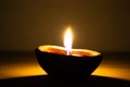 Diya illuminated for Diwali festivities Royalty Free Stock Photo