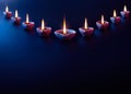 Diya Lamps nicely arranged Royalty Free Stock Photo