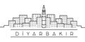 Diyarbakir city outline icon. Elements of Turkey cities illustration icons. Signs, symbols can be used for web, logo, mobile app,