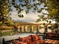 Diyarbakir, Turkey historic ten-eyed bridge viewon gozlu kopru