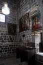 Virgin Mary Syriac Orthodox Church in Diyarbakir, Turkey. Detail from inside the church. Royalty Free Stock Photo