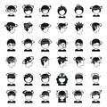Dizziness icons set simple vector. Brain headache