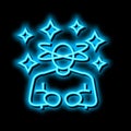 dizziness or lightheadedness neon glow icon illustration