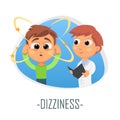 Dizziness medical concept. Vector illustration.