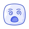 Dizzy emoji icon, dizziness expression vector design