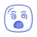 Dizzy emoji icon, dizziness expression vector design