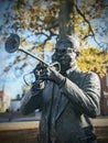 Dizzy Gillespie bronze statue in Cheraw South Carolina historic district jazz musician