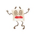 Dizzy Humanized Letter Paper Envelop Cartoon Character Emoji Illustration