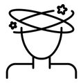 Dizzy icon, outline style