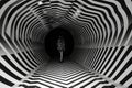 dizzying tunnel of optical illusions, with the walls spinning and shifting before your eyes