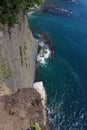 Dizzying view from the high cliffs down to sea Royalty Free Stock Photo