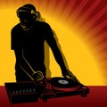 DJ action Royalty Free Stock Photo