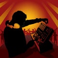 DJ in action Royalty Free Stock Photo