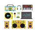 Dj Audio Music Equipment Set. Vector