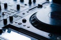 DJ booth at a nightclub Royalty Free Stock Photo