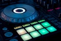 DJ console, controller, music open air. Music festival Royalty Free Stock Photo