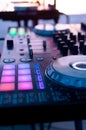 DJ console, music open air. Music festival Royalty Free Stock Photo