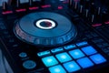 DJ console, controller, music open air. Music festival Royalty Free Stock Photo