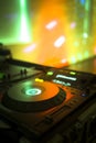 DJ console mixing desk Ibiza house music party nightclub Royalty Free Stock Photo
