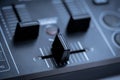 DJ cross fader on a Digital DJ deck closed up Royalty Free Stock Photo