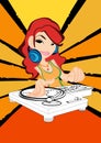 DJ girl in action